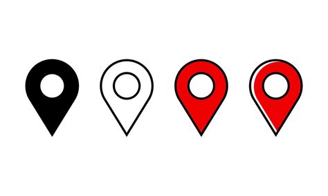 Map locator pin icon set. Locator marketr icon collection in solid ...