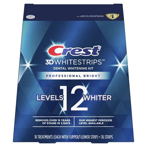 Crest 3D Whitestrips Professional Bright Levels 12 Whiter - Dental ...