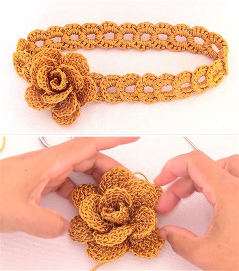 Flower Headband Sided - Crochet & Knit by Beja - Free Patterns, Videos ...