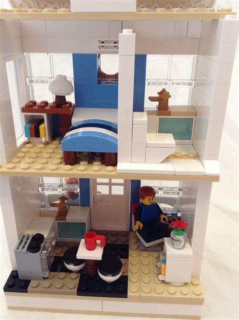 Cute blue Lego house interior | Lego furniture, Lego house, Cool lego