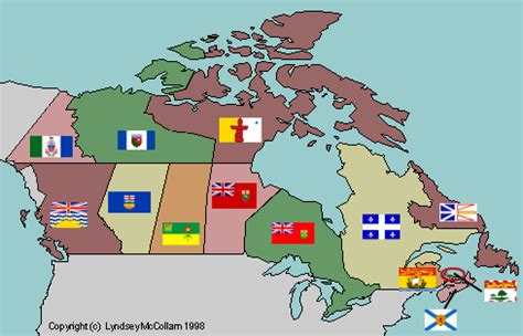 Provinces Canada Flag Map - Canada all provinces territories flag on ...