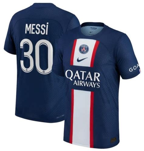 Messi #30 Player Version Shirt 22-23 PSG Away Soccer Jersey ...