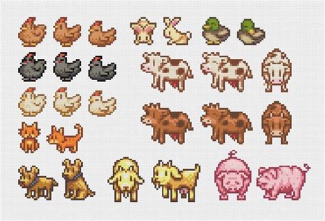 Stardew Valley Farm Animals Cross Stitch Sampler digital File-pdf ...