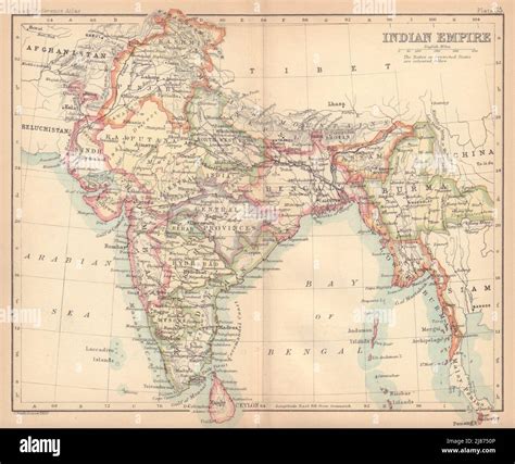 Indian Empire. British India. Burma. BARTHOLOMEW 1888 old antique map ...