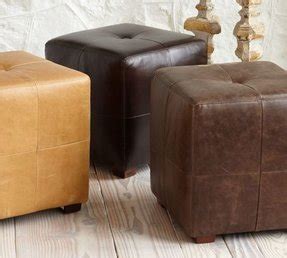 Small Leather Ottoman Cube - Foter