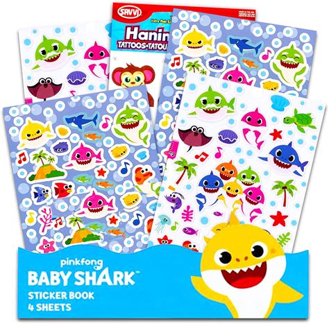 Amazon.com : Pinkfong Baby Shark Baby Shark Puffy Stickers for Toddlers ...