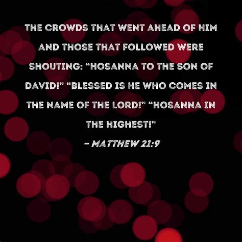 Matthew 21:9 The crowds that went ahead of Him and those that followed ...