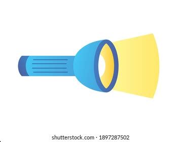 Blue Flashlight Light Beam Isolated Flat Stock Vector (Royalty Free ...