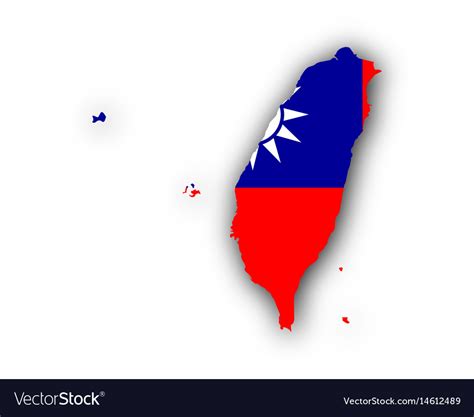 Map and flag of taiwan Royalty Free Vector Image