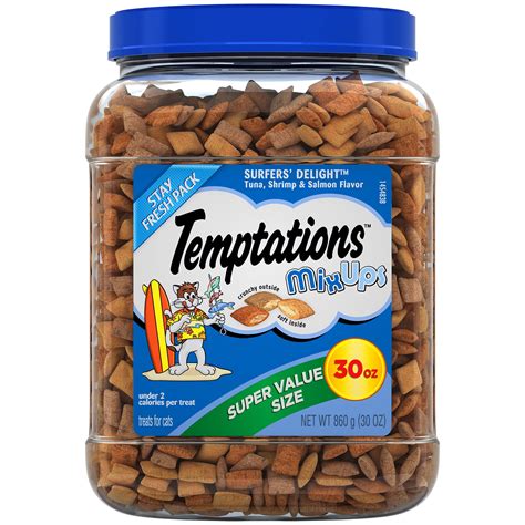 TEMPTATIONS MixUps, Crunchy and Soft Cat Treats, Surfers Delight Flavor ...