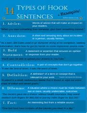 14-types-of-hook-sentences-Kibin.pdf - Types of Hook s! 14 Sentences ...