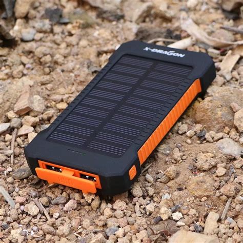 X-DRAGON 10000mAh Portable Solar Charger Power Bank for iPhone, iPad ...