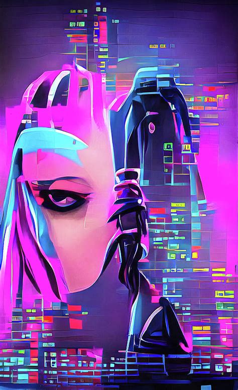 Futuristic Cybergoth Portrait Fantasy Style 12 Digital Art by Matthias ...