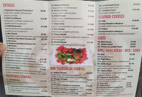 Menu at Samosa King restaurant, Doonside