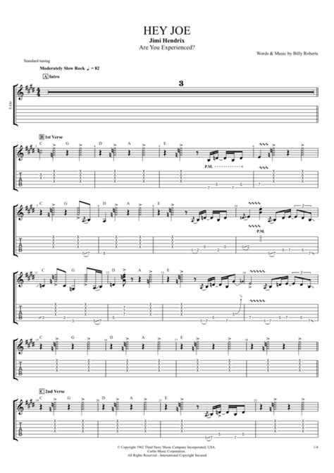 Hey Joe Tab by Jimi Hendrix (Guitar Pro) - Full Score | mySongBook