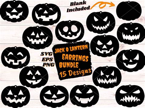 Halloween Earrings SVG Bundle for Cricut Jackolantern - Etsy