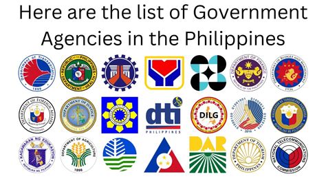 Here are the list of Government Agencies in the Philippines - YouTube