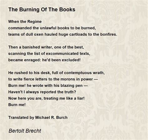 The Burning Of The Books Poem by Bertolt Brecht - Poem Hunter