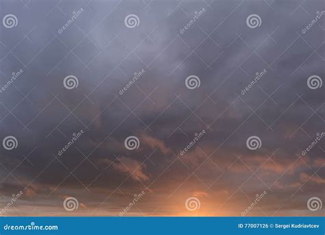 Overcast Cloudy Sky at Sunset on a Summer Evening Stock Photo - Image ...