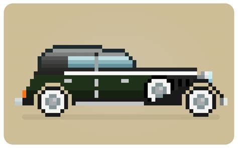 8 bit pixel classic cars. Vector illustration of vintage car cross ...