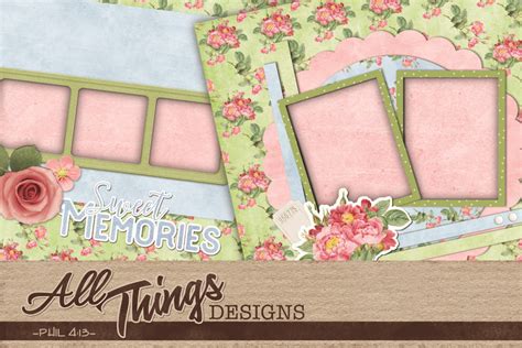 Sweet Memories Rose Scrapbook Kit Graphic by All Things Designs ...