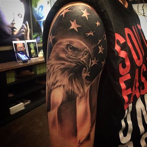 **Like &Share** American Eagle Right Shoulder Black & White Tattoo ...