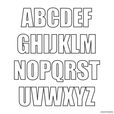 block letter font alphabet template for use - printabler.com | Block ...