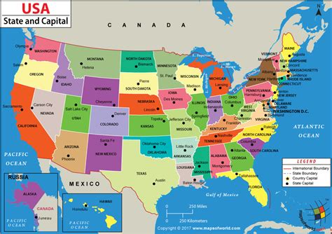 Labeled States And Capitals Map - Goimages Garden