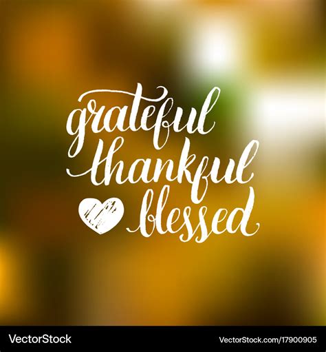 Grateful thankful blessed lettering on Royalty Free Vector