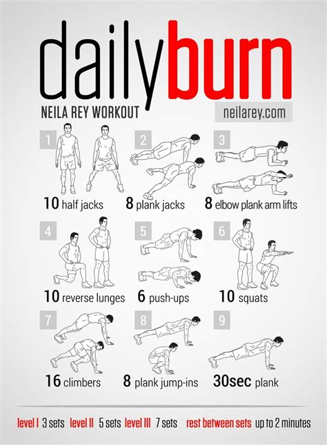 Pin by Amit Kumar on workout | Daily burn workout, Neila rey workout ...