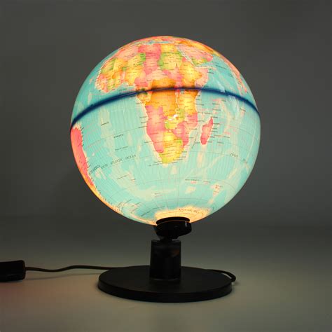 25cm 220v world globe led illuminated night light lamp home room office ...