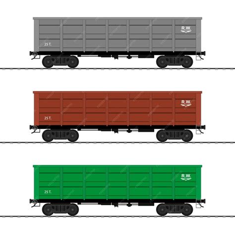 Premium Vector | Cargo train cars. railway carriage.