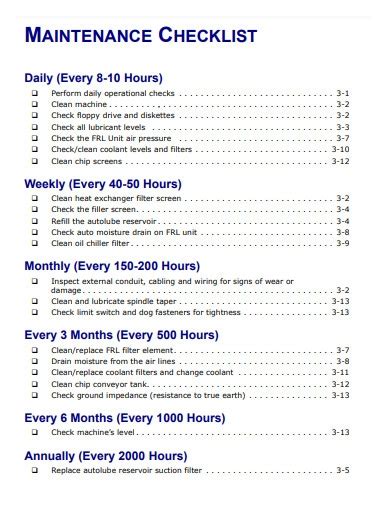 Machine Maintenance Checklist - 6+ Examples, Format, How to Make, PDF