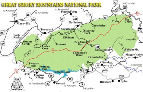 Great Smoky Mountains National Park trail map