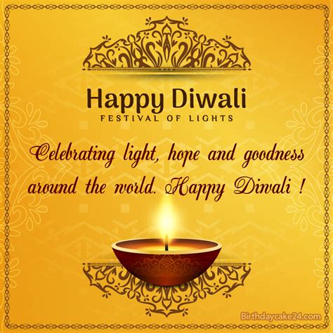 Golden Happy Diwali Card With Name Wishes