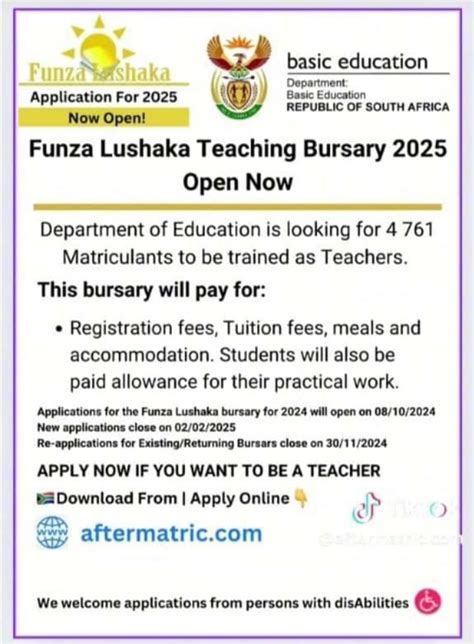 Funza Lushaka Teaching Bursary 2025: Apply Now! - De Heide Primary ...