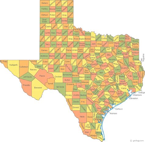 January 2014 | Texas Map with Cities and Counties Printables