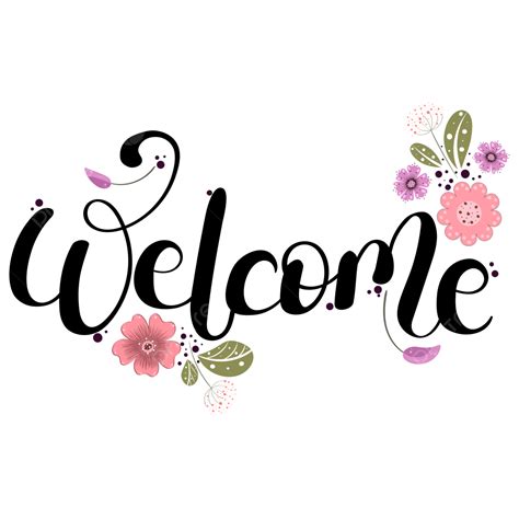 Welcome Letter Clipart PNG Images, Welcome Hand Draw Text Lettering ...