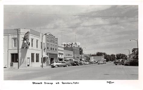 C94/ Gordon Nebraska Ne Real Photo RPPC Postcard c1950s Main St Bank ...