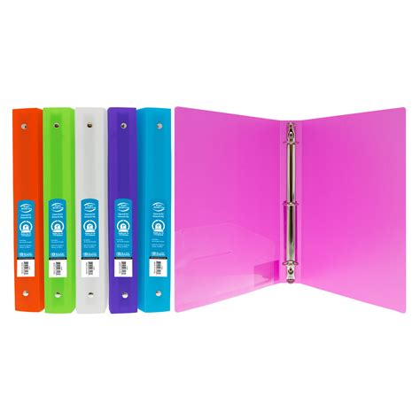 BAZIC 1" Matte Bright Color Poly 3-Ring Binder w/ Pocket Bazic Products