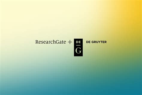 ResearchGate Newsroom | ResearchGate and De Gruyter announce content ...