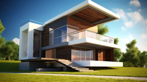 3d Modern House Exterior Design In 3d Background, 3d Modern House, Hd ...