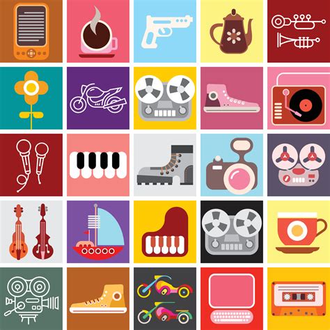 Random Objects Vector Collage 11204099 Vector Art at Vecteezy