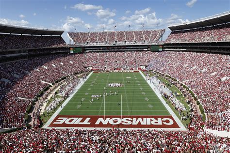 Bryant–Denny Stadium is home to the Alabama Crimson Tide in Tuscaloosa ...