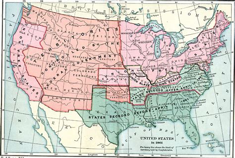 United States Map 1861