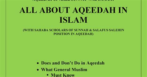 AQEEDAH IN ISLAM: Aqeedah in Islam Pdf Book