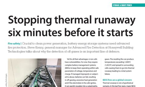 Stopping thermal runaway six minutes before it starts - Energy-Storage.News