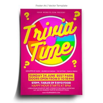 Premium Vector | Trivia time poster template