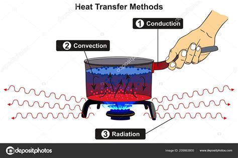 Heat Transfer Methods Infographic Diagram Including Conduction ...