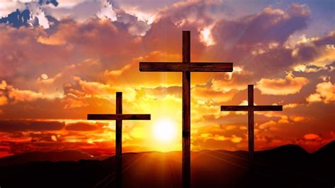 Three Crosses During Sunset Under Cloudy Sky 4K HD Cross Wallpapers ...